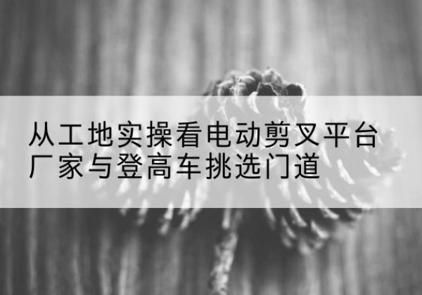 绥化电动剪叉升降平台厂家-从工地实操看电动剪叉平台厂家与登高车挑选门道